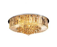 OUKANING Lampadario di cristallo, Ø60cm Premium 9 luci E14 Plafoniera di lusso Lampada a sospensione Illuminazione per soggiorno Camera da letto Illuminazione del corridoio