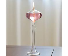 BOZHEN Lampada a Olio per Uso Domestico Senza Fumo Lampada a Cherosene per Interni Lampada a Burro di Illuminazione di Emergenza Decorazione Creativa in Vetro Lampada ad Olio in Vetro Trasparente