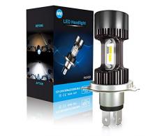 Lampadina H4 LED per Moto, 6400LM Lampada Sostituzione per Alogena, 12-24V, Xenon Bianco 6000K, Confezione da 1