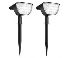 Jior Faretti Solari Esterno 32 LED Faretto da Esterno [2022 Nuova versione Pro] Lampade Solari da Giardino 3 Livelli di Luminosità,Luci a Energia Solare,per Piscina, Cortile, Vialetto, Patio, Alberi