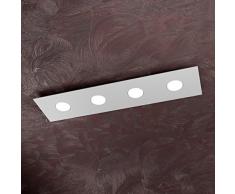 TOPLIGHT PLAFONIERA LED 4 LUCI RETTANGOLARE GRIGIO MODERNO L 80 CM
