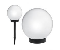 Green Blue Torce da giardino lampada solare sfera (Bianco, 1 pezzo - 15cm)