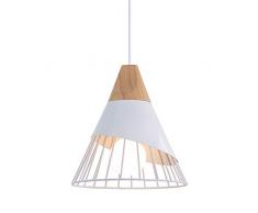 Mengjay Lampada a sospensione Vintage industriale, creativo battuto lampadario in ferro adatto per sala da pranzo e un da cucina, E27, lampadina non inclusa(Bianco)
