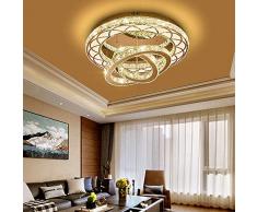 LED Plafoniera Tondo Creativo Moderno Moda Cristallo Lampada da Soffitto con Telecomando Illuminazione della Stanza per Soggiorno Camera da Letto Corridoio,RC-dimming,60cm