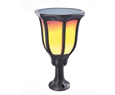 Solare Fiaccola Giardino Acropoli con Vera Flammeneffekt - Grande 1,5W Modulo - 96 Built-In Leds - ( D. x H): 14 x 62cm - Torcia Luce Illuminazione Lampada IP65 Esotec 102494