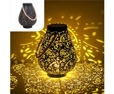 Gadgy lanterna solare marocchina - lampada solare da tavolo per giardino esterno - lampada solare marocchina - lampada solare da giardino per illuminazione sostenibile - luci solari da giardino