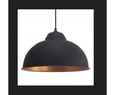 EGLO Lampada a sospensione Truro 2, lampada da parete in design industrial vintage, retrò e industrial, acciaio nero, rame, E27