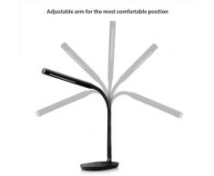 Aglaia Lampada da Tavolo a LED, 7W Lampada da Scrivania e Ufficio con Porta USB, Luce Lettura con 3 Livelli di Dimmerabile Controllo Touch-Sensitive per Protezione degli Occhi, Braccio Flessibile 360°. (Nero)