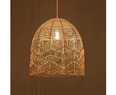 NZDY Lampada da Soffitto a Sospensione in Rattan Giapponese Lampadario da Ristorante Creativo Lampadari a Sospensione in Rattan Naturale Gabbia E27 per Bar Caffetteria Ristorante Bar Casa da Tè Homes