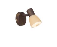 Brilliant Luca 35810/56 - Faretto da parete, 1 lampadina E14 max. 40 W, in metallo e vetro, colore: Rame anticato/champagne, reflektor, marrone