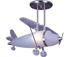 Interfan 26106 - Lampada da soffitto, a sospensione, motivo: aereo, vetro