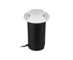 V-TAC VT-1161 Faretto incasso segnapasso led 1W 2 fasci bianco caldo 3000K rotondo in alluminio bianco IP67 - sku 1465