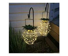 Pompa durevole fontana solare Luce notturna a LED Ananas Forma solare luci del giardino luci appese lampada da parete impermeabile Fata Night Lights arte della decorazione della casa (Size : 1 pcs)