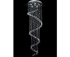 Dst spirale sfera di vetro trasparente goccia del gioiello di cristallo e perline soffitto lampade, 6 luci lampadario a sospensione per Soggiorno Camera da letto Sala da pranzo Superficie soggiorno D50cm H156c