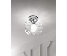 PERENZ Lampada da Soffitto con stuttura Cromo lucido Plafoniera con Diffusore in Vetro trasparente diametro 30 cm Lampadina 1xE27 max. 60W non inclusa