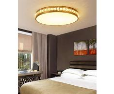 Led Camera da Letto Lampada da Soffitto Dimmerabile Soggiorno Soffitto Luce con Telecomando Il Giro Lampada da Camera Cristallo e Ottone Lampada da Soggiorno Oro Lampada da Cenare 48W / ø55cm