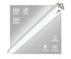 öuesen Plafoniera LED Tubo Neon LED 150cm 45W IP66 Impermeabile Plafoniere LED Lampada da Soffitto Plafoniera Luce Tubo LED Bagno Ufficio Officina Garage Seminterrato Magazzino Cucina