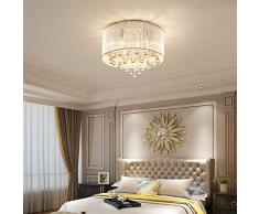AOKARLIA Elegante Cristallo Lampade a soffitto Paralume in Tessuto Lampadario, Goccia d'Acqua progettata Romantico Apparecchio di Illuminazione per Soggiorno Camera da Letto,Silver