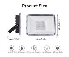 Viugreum 50W Faretto LED RGB Esterno, Proiettore Natale LED IP67, 4 Modalità 16 Colori con Telecomando, LED Colorati, Faretti Giardino, Faro per Decorare Feste Natale Giardino Cortile Attività