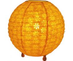 Guru-Shop Lampada da Terra in Carta di Riso Tonda Corona 35 cm, Giallo, CartaLokta, Colore: Giallo, Lampade da Soffitto Asiatiche Lampade di Carta Tessuto per Lampade