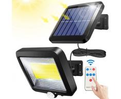 Bizcasa Applique Solare 100 LED Separabile, Lampade solari per esterni, Luce Solare con Sensore di Movimento,Luci Solari, luci solari da giardino con sensore di movimento