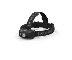 Ledlenser MH8 - Torcia da Testa Unisex, 600 Lumen con Raggio di 200 m, Ideale per Caccia e Pesca, Nero e Grigio, 31 mm