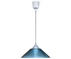 Trio Leuchten Trio 301400112 Lampada a Sospensione con Paraluce in Vetro Traslucido, Blu 60 W