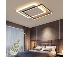 LED Plafoniera Soggiorno Dimmerabile Soffitto Lamp Moderno Rettangolo Quadrato Designer Lampada a Sospensione con telecomando Cucina Métal acrilica Sala da pranzo Ufficio scala Lampadari 42*42cm