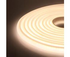 Xunata Luce al Neon Flessibile Striscia LED COB con Alimentatore 220V, Alta luminosità 288 LED/m, IP65 impermeabile, Nastri LED per Decorazione (2m, Bianco Naturale)