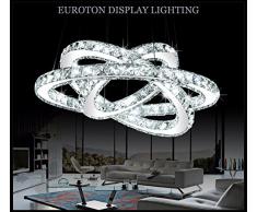 Lampadario a LED 3210-357 Luxus progettazione K9 cristallo cromo tre anelli Ø 70 cm 50 cm 30 cm 75 W 4500 K classe di efficienza energetica: a+