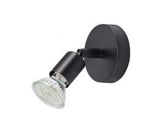 STARRYOL Faretti da soffitto nero, lampada da soffitto con attacco GU10, illuminazione a binario tondo per corridoio, foyer, isola della cucina, balcone