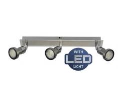 Naeve Leuchten 1133342 â Lampada LED a tre farettiBregar, da soffitto o da parete, 40 cm