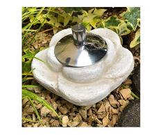 Fiaccola da giardino a forma di fiore, fiaccola, lampada da tavolo, lampada da tavolo in pietra pressofusa con contenitore dellolio in acciaio inox, 85 ml, peso circa 1,9 kg (design floreale)