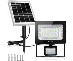 CLY 30W Luce Solare Led Esterno con Sensore di Movimento, 2600LM Faretti Solari a Led da Esterno, Luci Solari Esterno Impermeabile IP66, 2700K/4000K/6000K, Lampada Solare per Corridoio, Garage