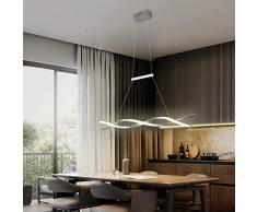 Cblbser Lampadario LED Sospensione Lampadario da Cucina Tavolo Regolabile in altezza lampada ristorante Dimmerabile Lampada con Telecomando 3000-6500K per Soggiorno Pranzo Studio Plafoniera