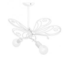 LAMPADA LAMPADARIO CAMERETTA BAMBINI FARFALLA 2 BIANCA 5332