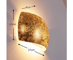 Applique da Parete Interni design moderno- Lampada da parete in Metallo color Oro- Luce diffusa adatta come Applique Salotto