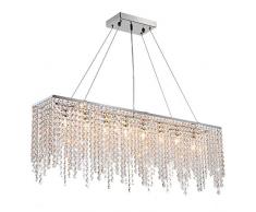 Aiwen Lampadario di Cristallo Rettangolare Moderna Lampadari A Sospensione Rettangolare Soggiorno Camera da Letto