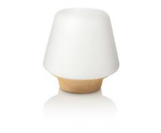 Philips Wellness Lampada da Tavolo, Base in Legno Chiaro, Altezza 19 cm, 15 W, Bianco