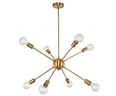 OYIPRO Sputnik Lampadario Modern sfera Lampada a sospensione con 8 E27 per soggiorno Camera da letto Loft (Senza lampadina)