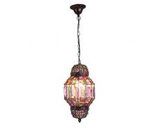 OOFAY LIGHT Marocco Lampada A Sospensione Stile Retrò Lampada A Sospensione Metallo Multicolore Decorazione In Vetro Lampada A Sospensione E27 Lampada A Sospensione Ø20cm * H40cm Per Corridoio Bar