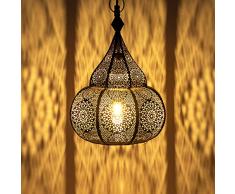 Lampada orientale marocchina - lampada a sospensione - Lampada da soffitto Ilham Oro - 40cm- molto pratica per un ottima illuminazione - trasmettere un eccellente - raffinata decorazione