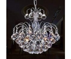 Glighone Lampatario di Cristallo Moderno Lampada a Sospensione Raffinata Illuminazione a Soffitto Plafoniera Decorativa per Soggiorno Sala Corridoio Camera da Letto