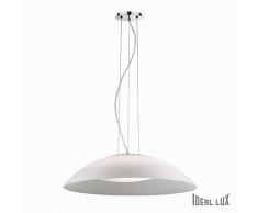 Ideal Lux Lena SP3 D64 Bianco Lampada a Sospensione, Vetro, Bianco