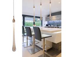 Lampada a Sospensione in vetro Moda Moderna,Stoppino LED di Alta Qualità,Lampada a Sospensione a Goccia Creativa Regolabile in Altezza Per Soggiorno Lampada da Comodino da Comodino Lampada da Cafe-A