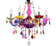 Aiwen Camera da Letto Lampada da Soffitto Multicolore Vetro Plafoniera Soggiorno Luce Pendente Ristorante Lampadario a Candela Di Cristallo 8 Braccia