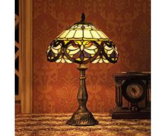 Gweat Stained Vintage 12 pollici Tiffany stile europeo Vetro Lost In Viola Serie Lampada da tavolo Lampada da comodino