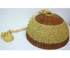 Lampadario B lampada in bamboo bambù rattan vimini e giunco appendibile per casa camera salotto cucina