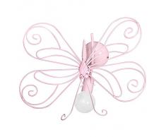 LAMPADA PARETE LAMPADARIO CAMERETTA BAMBINI FARFALLA1 ROSA CHIARO 3931