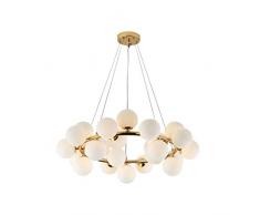 XUANLAN Lampadario per la casa Lampadario a Sfera in Vetro Lampadario for Ristorante Lampadari a LED Lampada a Sospensione in Metallo for Soggiorno a Risparmio energetico Lampada a Sospensione